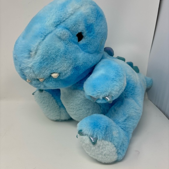 FAO Schwarz Dinosaur 12” Stuffed Animal Glow Brights Plush Toy LED Sound Blue - Picture 3 of 10